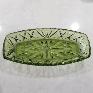 Vintage Hazel Atlas serving dish green 60's